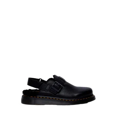 Dr. Martens' Black Laketen Atlas Leather Slingback Platform Slip-on Loafers
