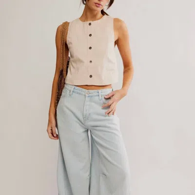 Free People Blake Vest In Sand Dollar