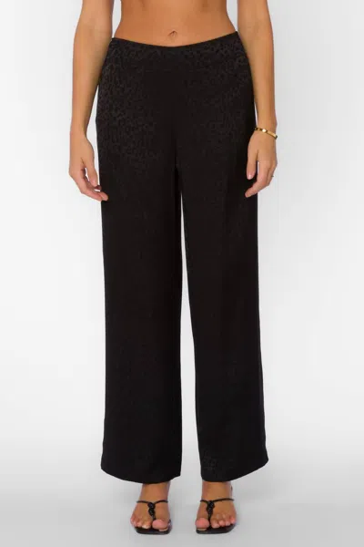 Velvet Heart Keelin Wide Leg Pants In Black Leopard Jacquard
