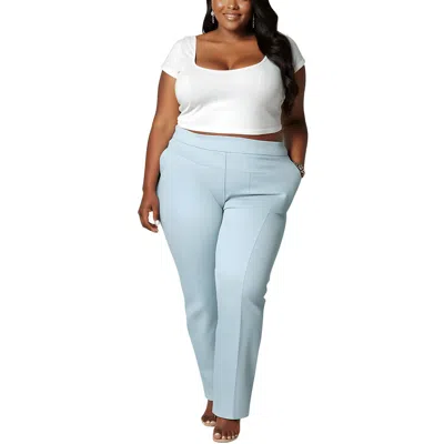 Kasper Plus Womens Solid Polyester Straight Leg Pants
