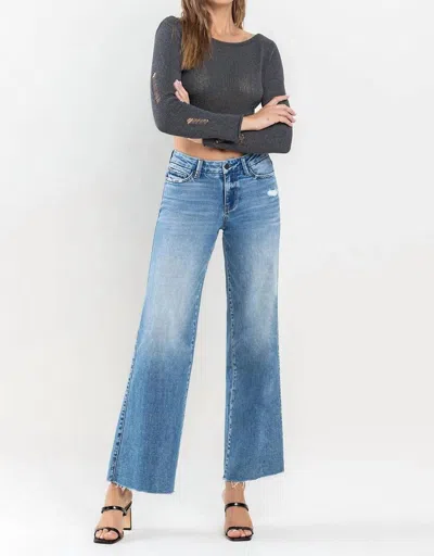 Vervet By Flying Monkey Olivia Mid Rise Wide Leg Jeans In Vouchsafe