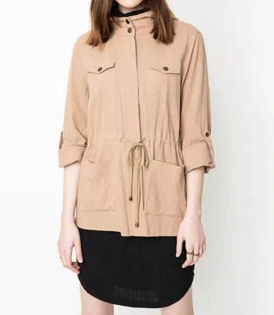 Hayden La Lightweight Hooded Cargo Jacket In Beige