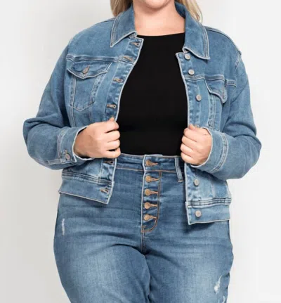 Judy Blue Classic Denim Jacket - Plus In Vintage Wash