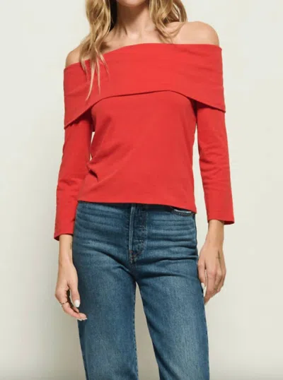 NATION LTD ALEXI OFF SHOULDER TOP IN RED 