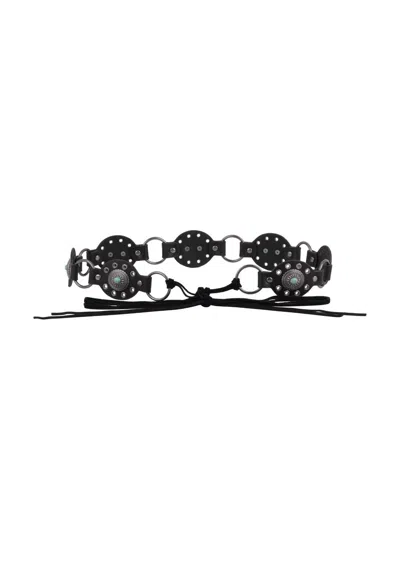 Most Wanted Women's Western Concho Leather Belt In Black