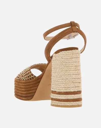 Shop Castaã±er Castaner Tobacco Leather Platform Sandals