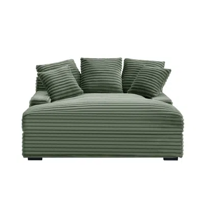 Streamdale Furniture Streamdale Cloud Corduroy Sleeper Sofa - Green