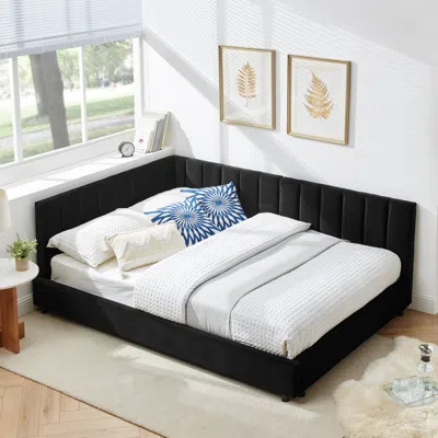 Streamdale Furniture Streamdale Tufted Upholstered Full Bed Frame - Velvet Black