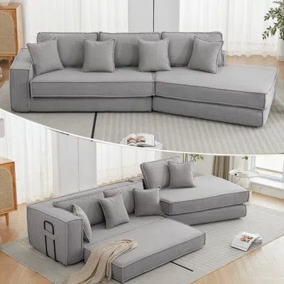 Streamdale Furniture Streamdale Folding Sleeper Sofa Bed - Gray Lamb Velvet