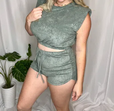 Mable Stay Chill Lounge Cropped Tank In Olive