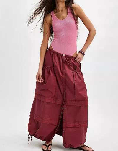 Free People Eloise Maxi Skirt In Red
