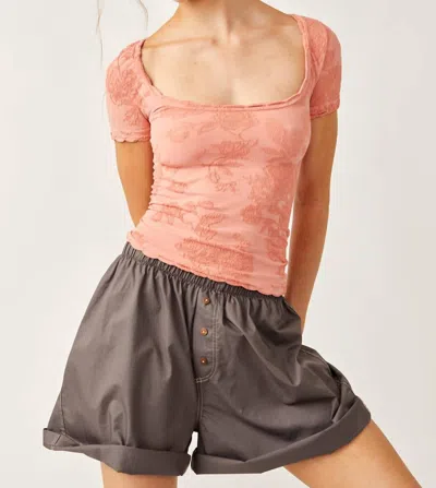 Free People Send Love Seamless Tee In Burnt Coral