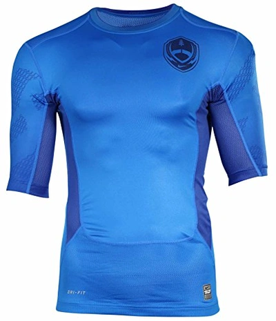 Nike Men's Pro Combat Hypercool Compression 2.0 Football Shirt-blue