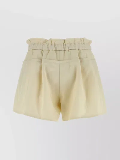 Moncler Relaxed Fit Bermuda Shorts With Elastic Waistband In Neutral