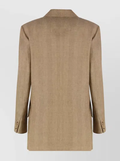 Max Mara Linen Jacket With Lapel Collar And Pockets