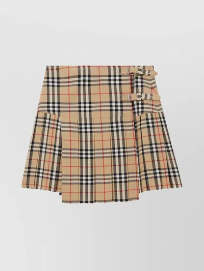Burberry Check Wool Mini Kilt In Multi