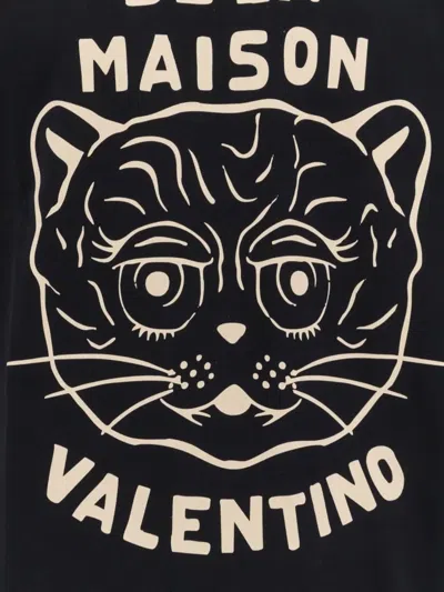 Valentino Chat De La Maison Cotton T-shirt In Black
