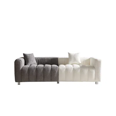 Streamdale Furniture Streamdale Premium Velvet Sofa 3-seater Loveseat With Metal Legs