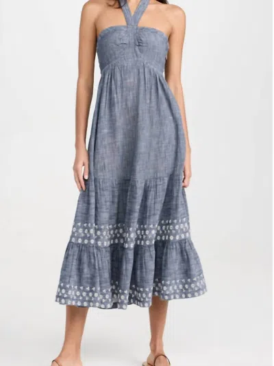 Cleobella Raphaela Midi Dress In Chambray In Blue