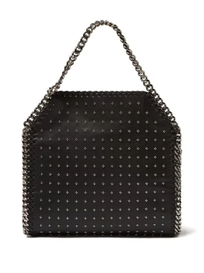 Stella Mccartney Falabella Studded Chain-trim Vegan Leather Tote Bag In Metallic