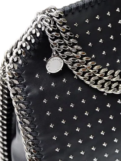 Stella Mccartney Falabella Studded Chain-trim Vegan Leather Tote Bag In Metallic