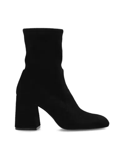 Stuart Weitzman Flareblock Womens Suede Pull On Ankle Boots
