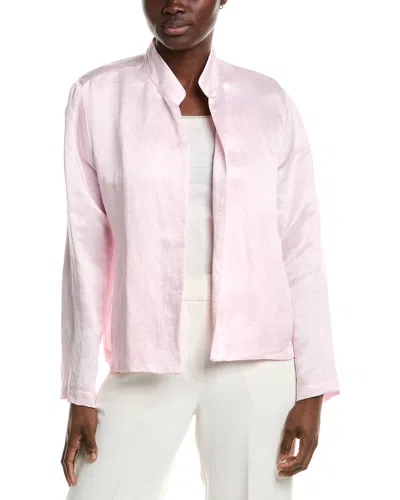 Eileen Fisher Linen & Silk Blend Jacket In Pink
