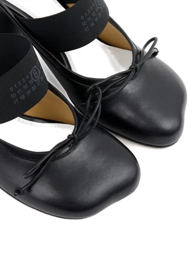 Mm6 Maison Margiela Anatomical Black Goat Leather Sandals With Bow Detail