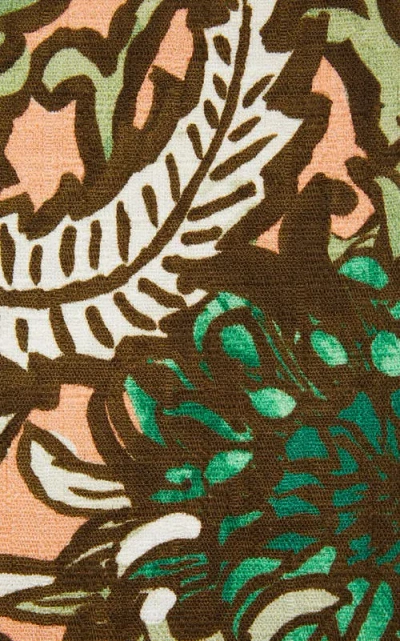 La Doublej La Scala Top With Feathers Anemone Pink Olive