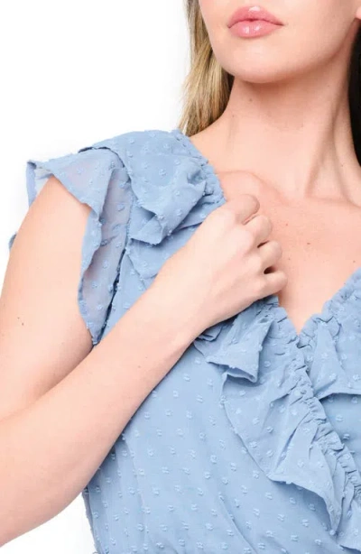 Gibsonlook Ruffles For Days Clip Dot Chiffon Minidress