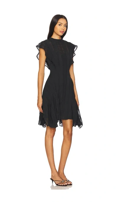 Allsaints Womens Fleur Asymmetric Woven Mini Dress Black