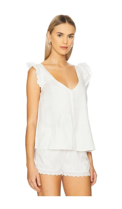Sanctuary Time Off Shell V-neck Top In White