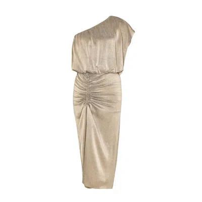 By Felizia Neutrals Rue Co-ord Set With One Shoulder Top & Midi Skirt In Sand