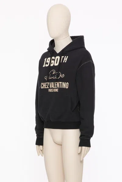 Valentino Garavani Hoodie With Logo Print In Black