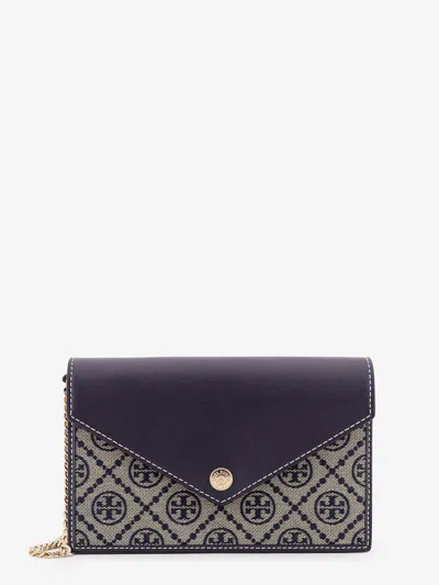 Tory Burch Borsa T-monogram Envelope Chain Wallet In Blue