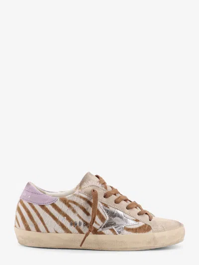 Golden Goose Super-star Sneakers In Zebra Pony Hair In Neutral