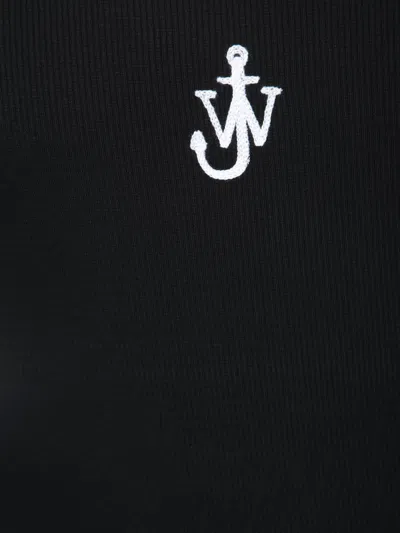 Jw Anderson J. W. Anderson Anchor Fitted Ribbed Top In Black