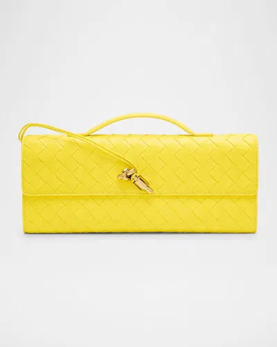 Bottega Veneta Long Andiamo Clutch Bag With Handle In Yellow
