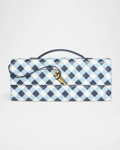 Bottega Veneta Andiamo Small Intrecciato Leather Clutch In White