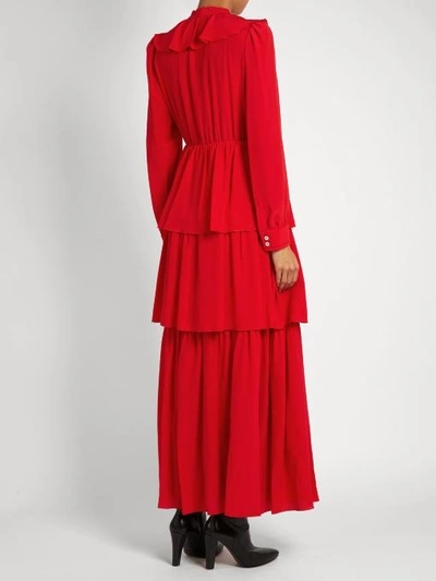 Robe Fleurie Sonia Rykiel En Crêpe De Chine - Taille M (38fr), Bleue - Occasion Très Bon état