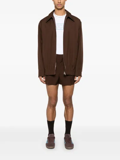 Gucci Twill Jacket Puffer Jackets Brown