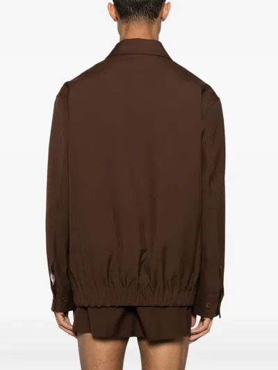 Gucci Twill Jacket Puffer Jackets Brown