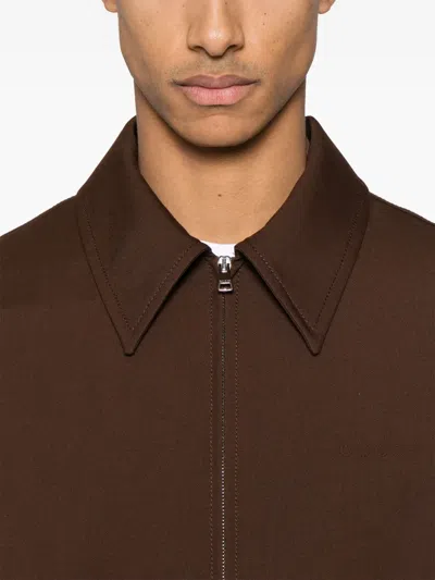 Gucci Twill Jacket Puffer Jackets Brown