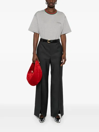 Gucci Wool Pant With Front Pleats And Side Slits