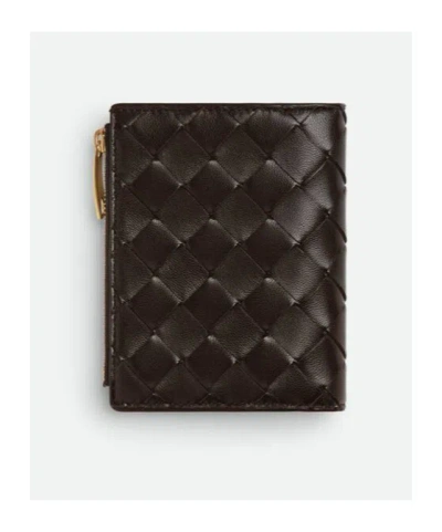 Bottega Veneta Woven Wallet Gold-tone Hardware In Brown