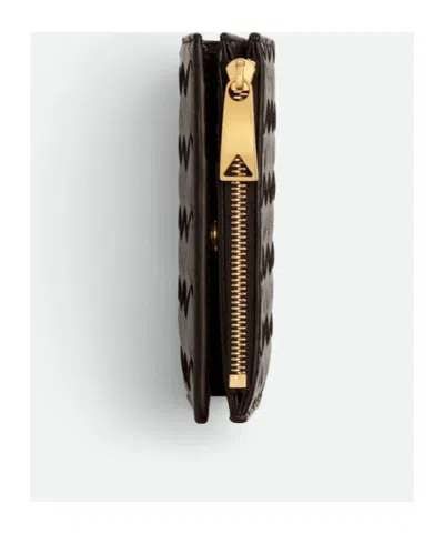 Bottega Veneta Woven Wallet Gold-tone Hardware In Brown