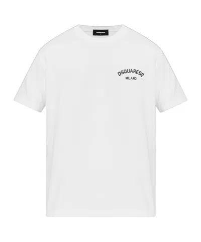 Dsquared2 White Cotton Short Sleeve T-shirts In White