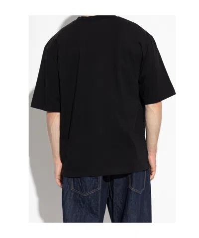 Dsquared2 Ribbed Crew-neck Loose Fit T-shirt In Black