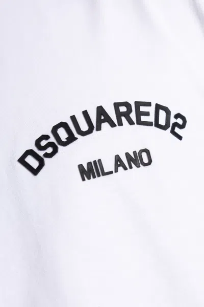Dsquared2 White Cotton Short Sleeve T-shirts In White