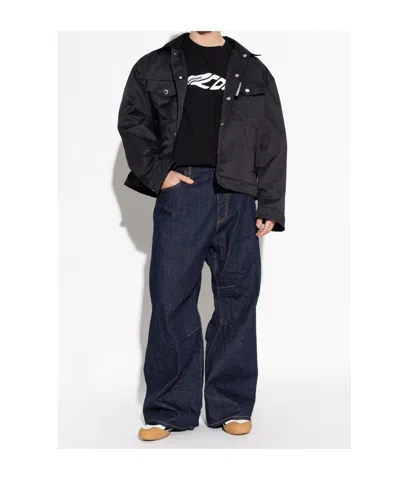 Dsquared2 Ribbed Crew-neck Loose Fit T-shirt In Black